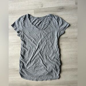Women’s Gray Maternity V-Neck T-Shirt- SMALL
